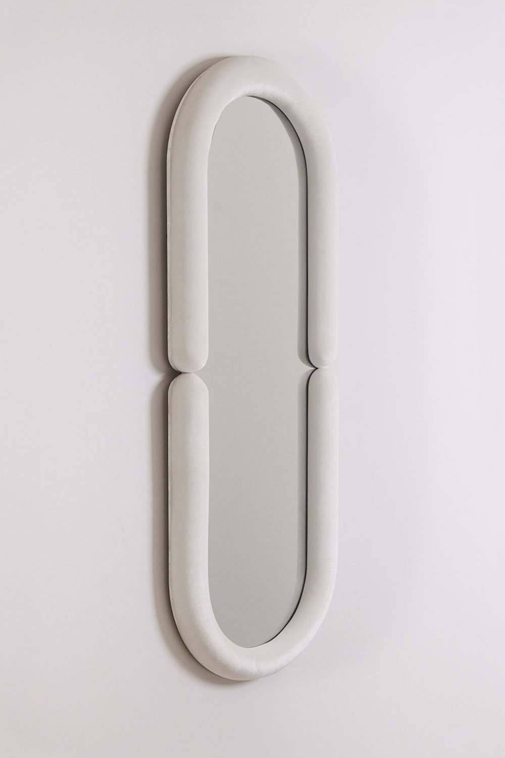 Specchio da parete ovale in velluto (60x160 cm) Santes
