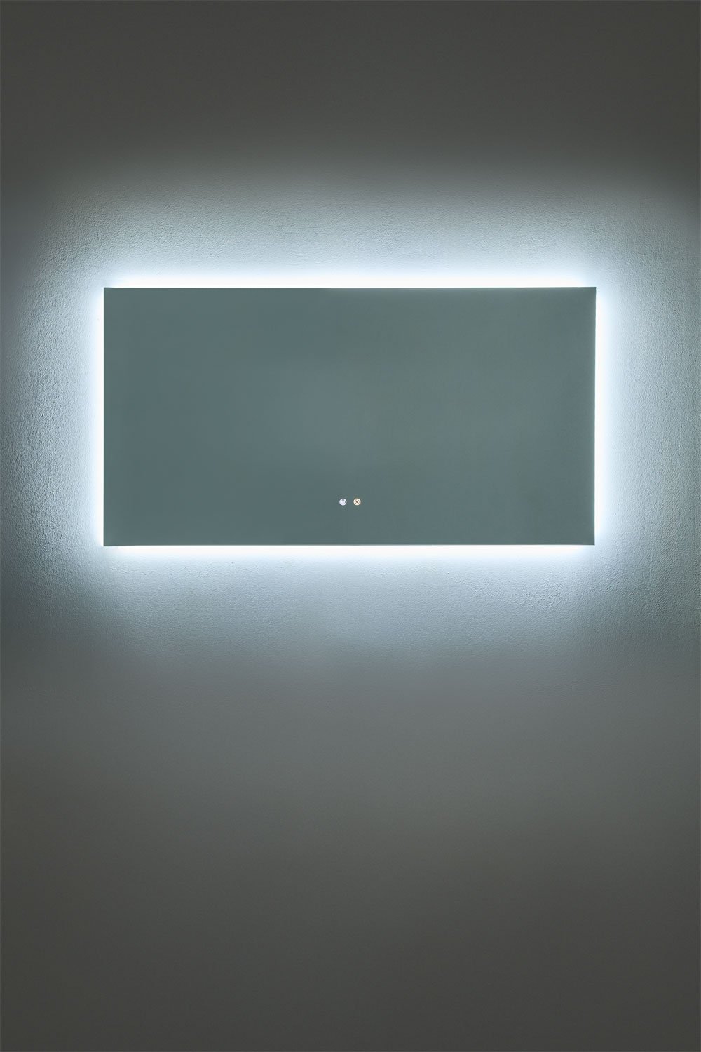 Specchio da parete rettangolare da bagno con luce LED e antiappannamento (140x75 cm) Riben