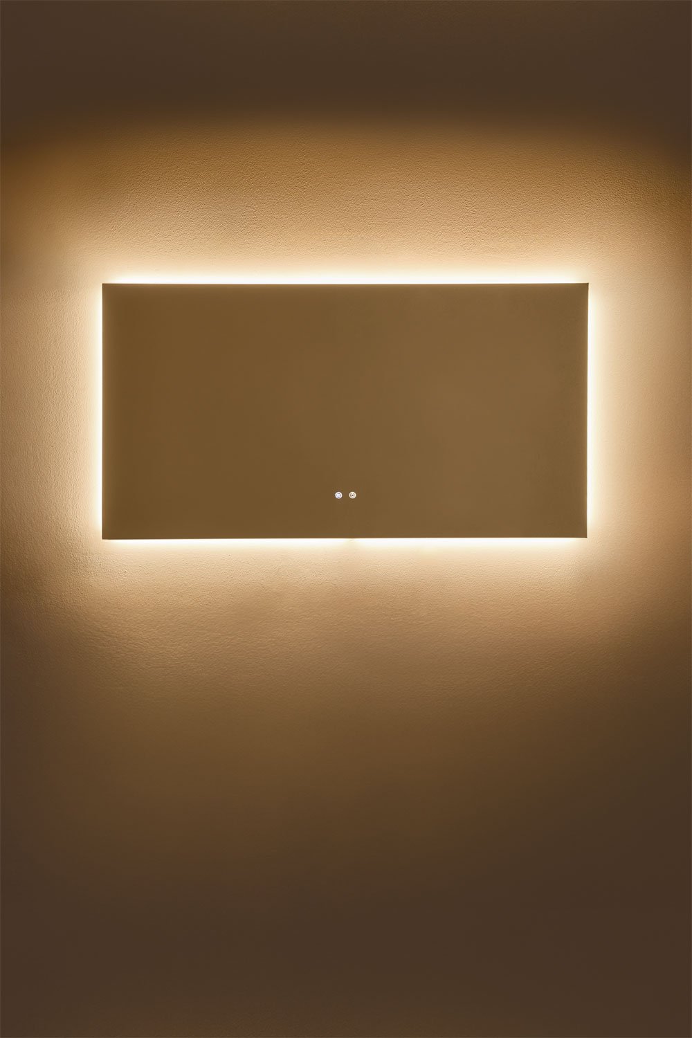 Specchio da parete rettangolare da bagno con luce LED e antiappannamento (140x75 cm) Riben