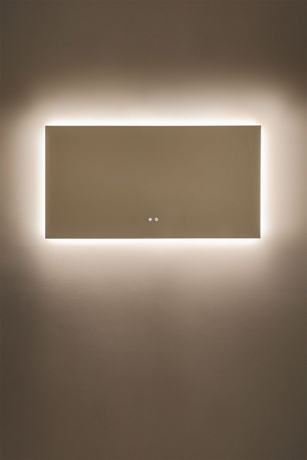 Specchio da parete rettangolare da bagno con luce LED e antiappannamento (140x75 cm) Riben