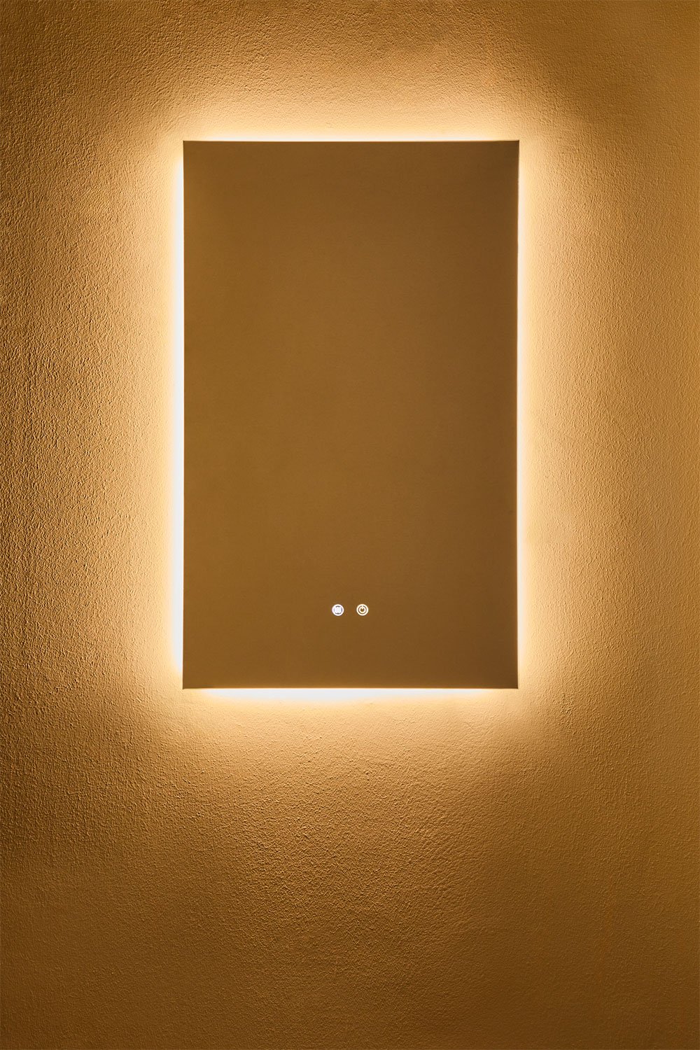 Specchio da parete rettangolare da bagno con luce LED e antiappannamento (55x90 cm) Kirvex