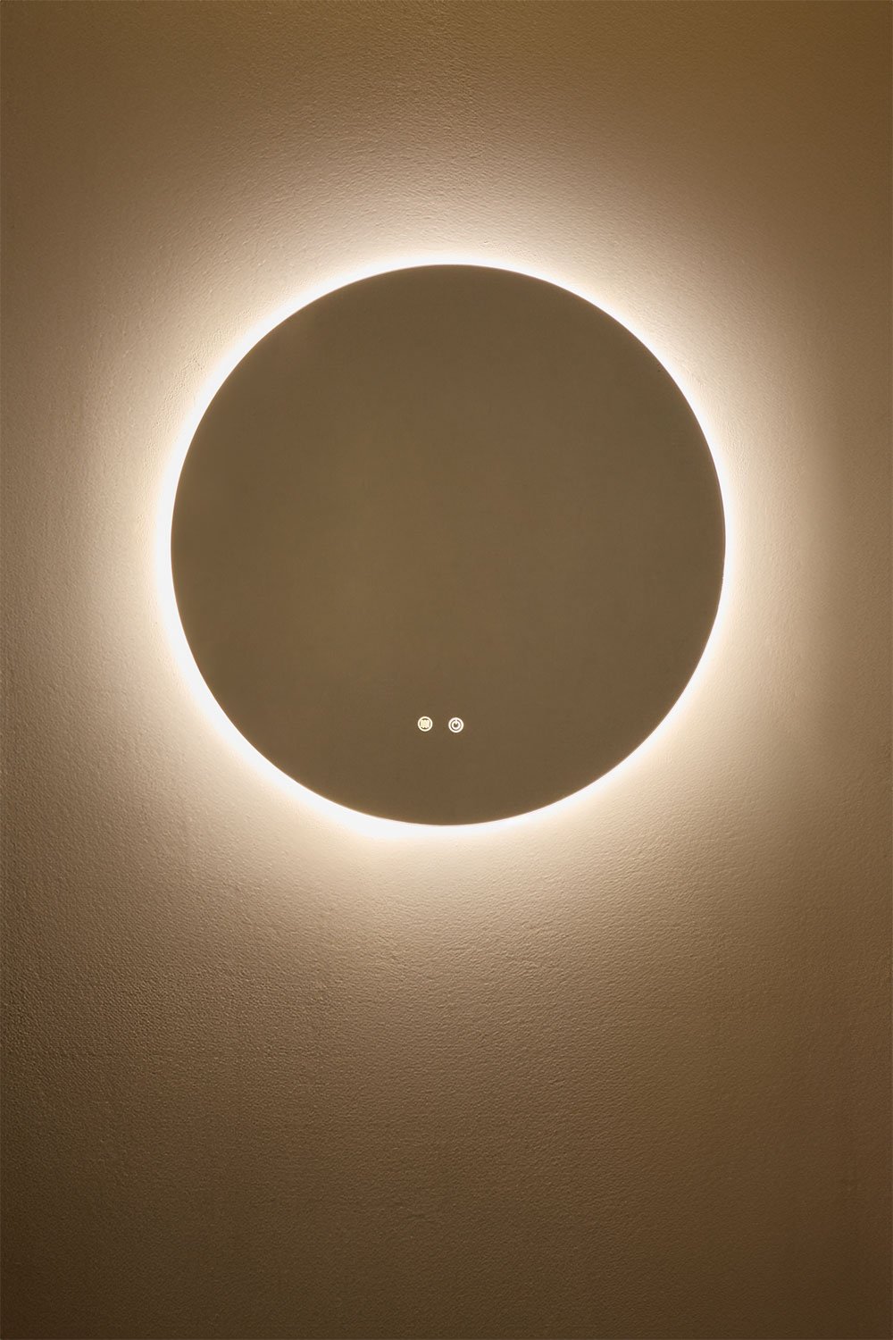 Specchio da parete rotondo da bagno con luce LED e antiappannamento (Ø70 cm) Solyn