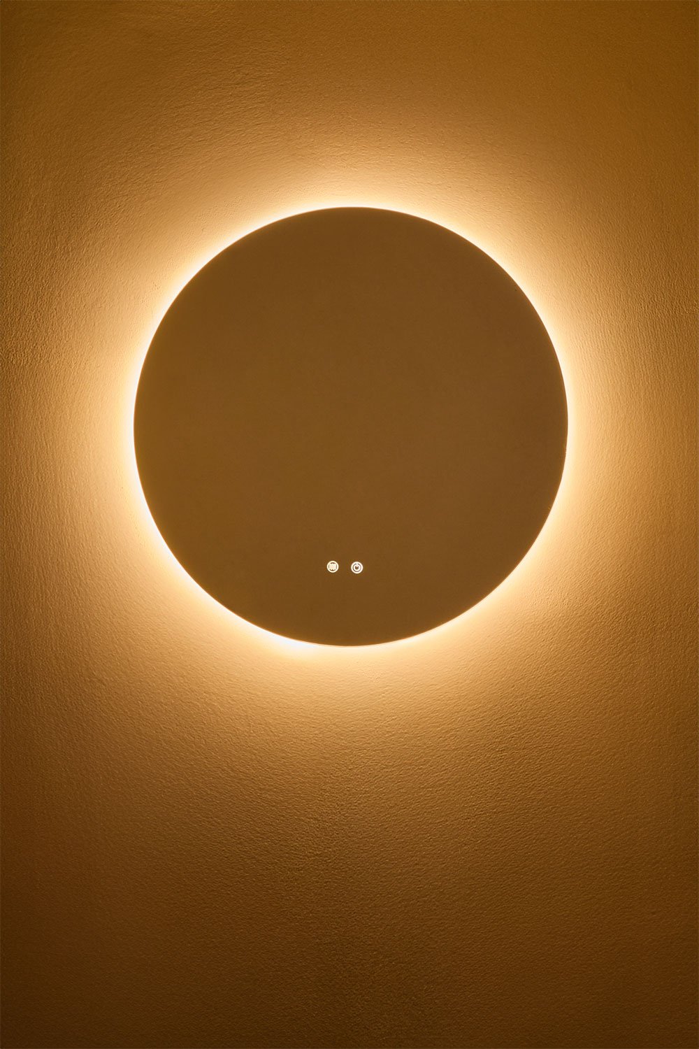 Specchio da parete rotondo da bagno con luce LED e antiappannamento (Ø70 cm) Solyn