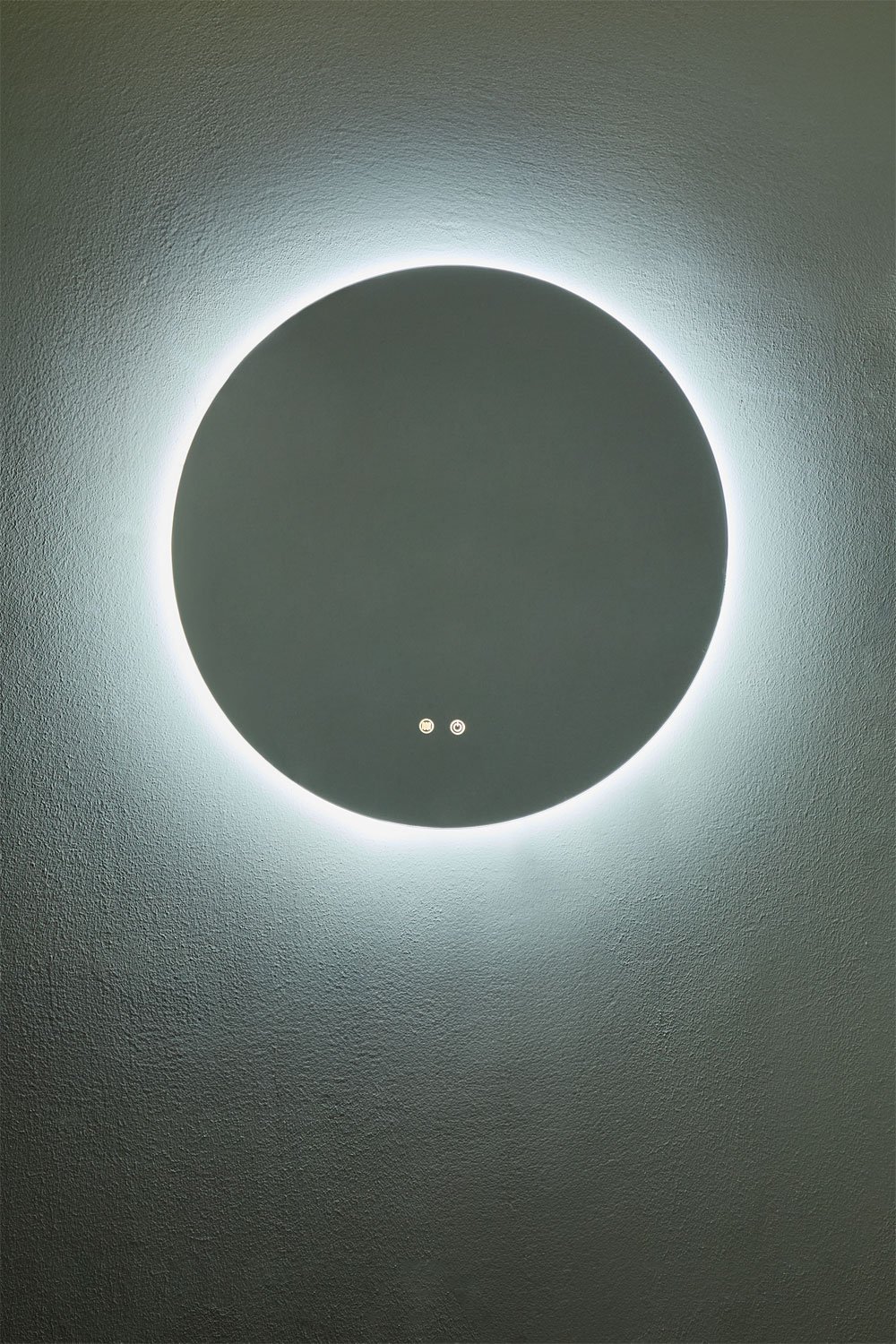 Specchio da parete rotondo da bagno con luce LED e antiappannamento (Ø70 cm) Solyn
