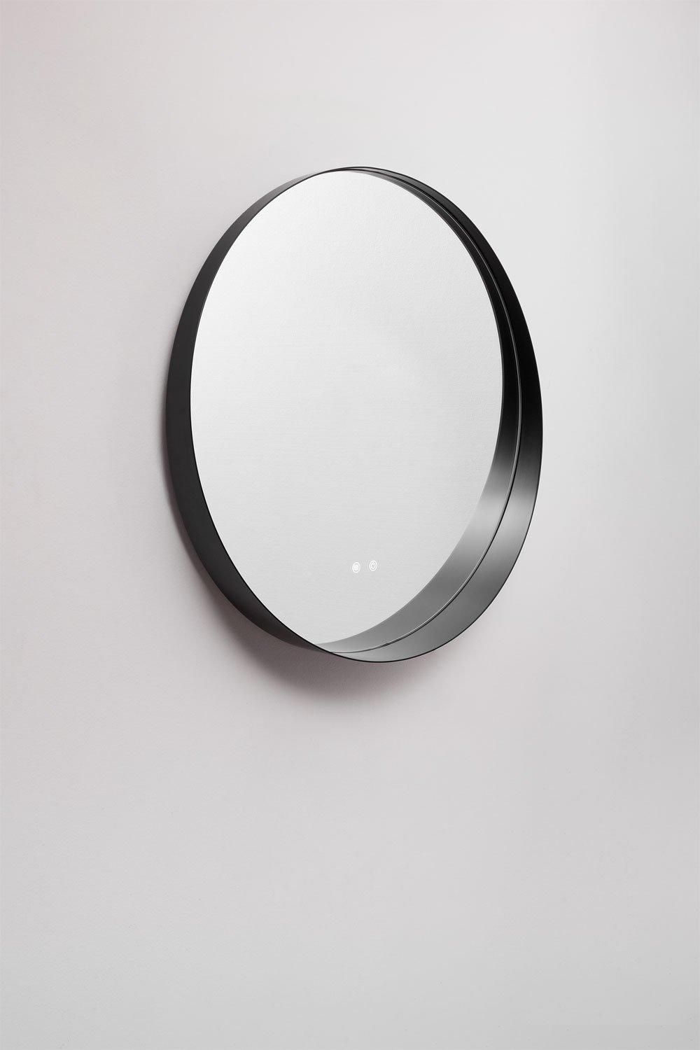 Specchio da parete rotondo da bagno con luce LED e antiappannamento (Ø80 cm) Kimacs
