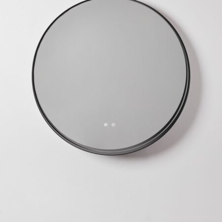 Specchio da parete rotondo da bagno con luce LED e antiappannamento (Ø80 cm) Kimacs