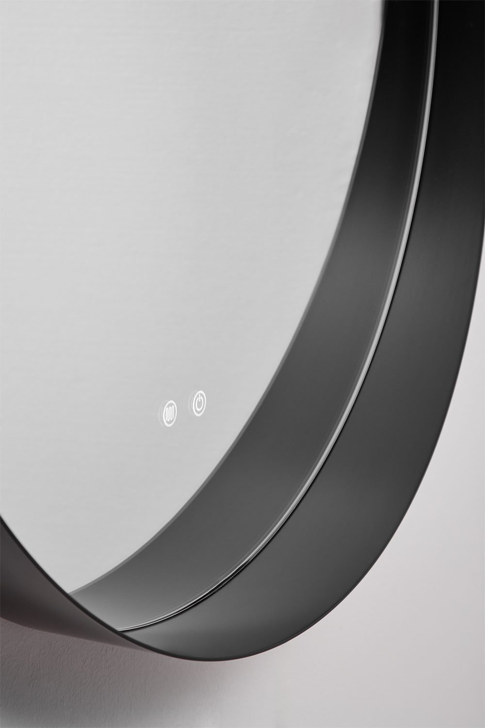 Specchio da parete rotondo da bagno con luce LED e antiappannamento (Ø80 cm) Kimacs