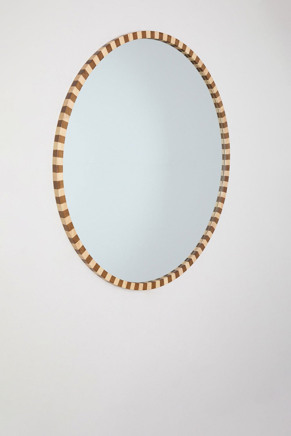 Specchio da parete rotondo in legno di rovere (Ø110 cm) Sapeira
