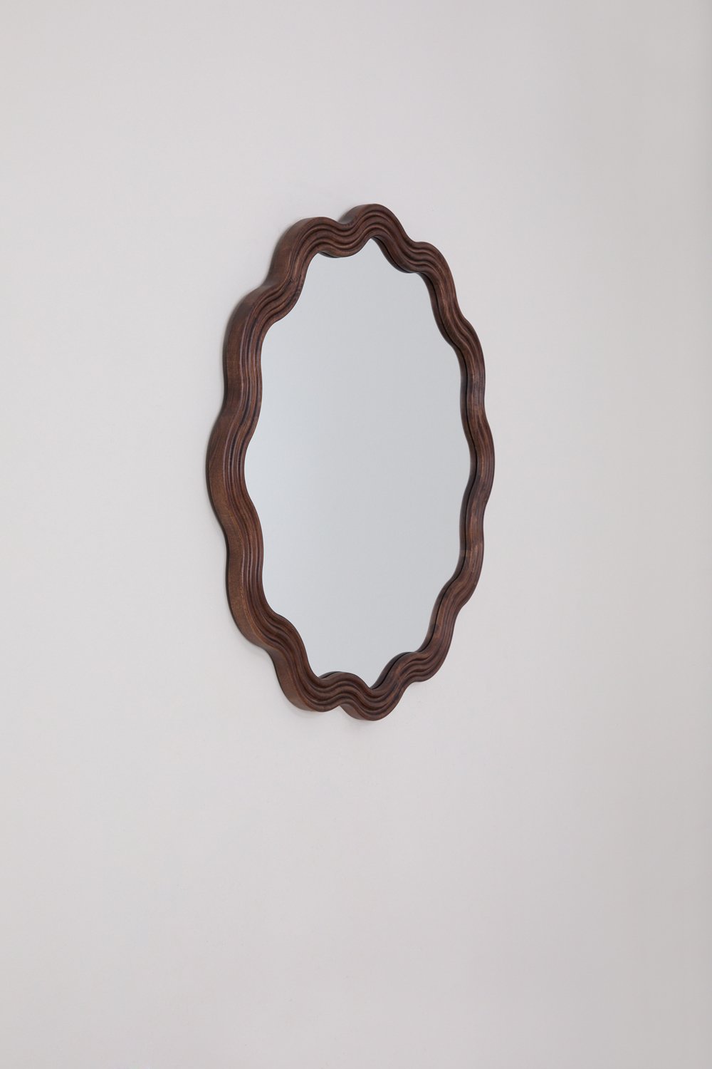 Specchio da parete rotondo in legno di rovere (Ø80 cm) Luesia