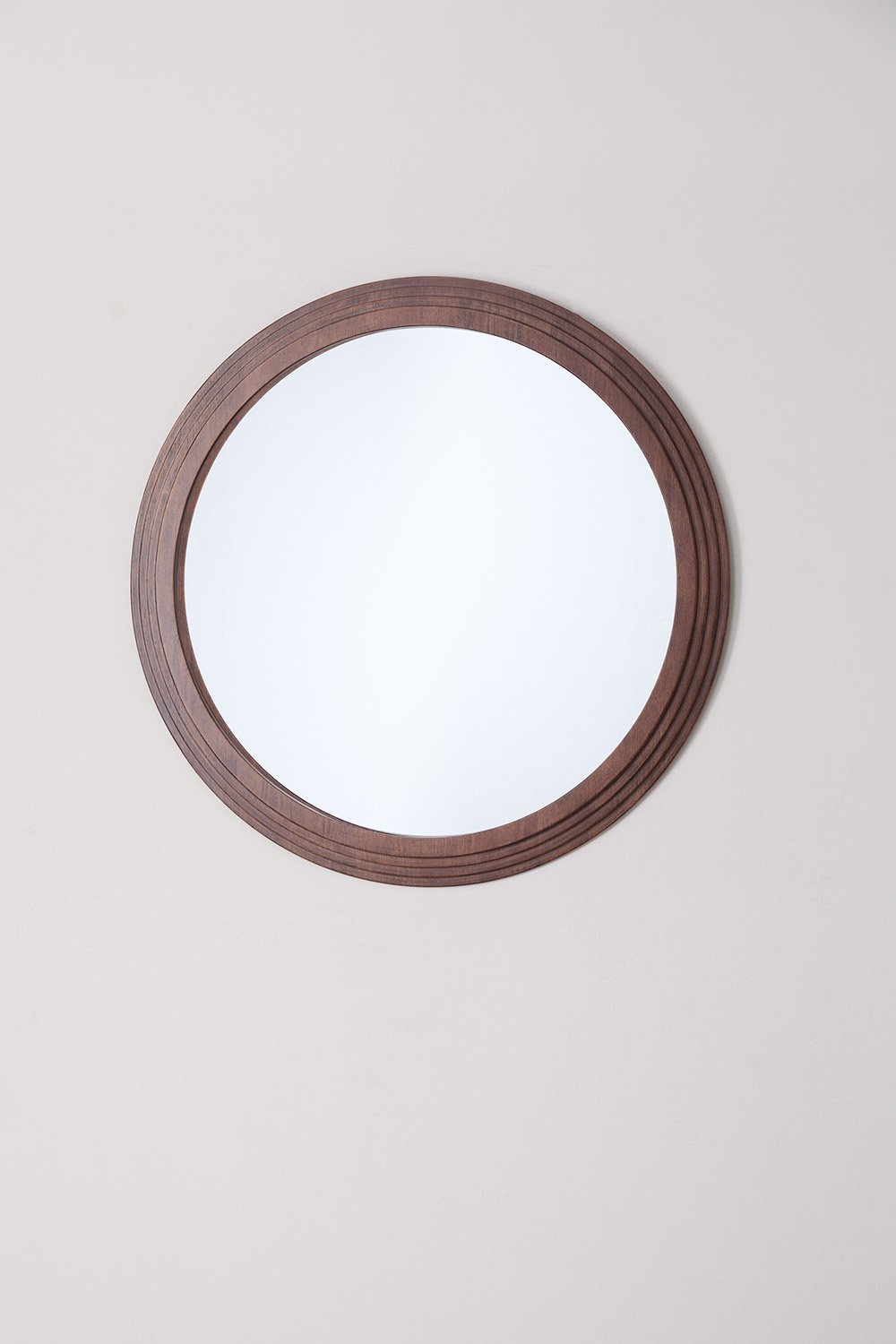 Specchio da parete rotondo in legno di rovere (Ø75 cm) Ozande