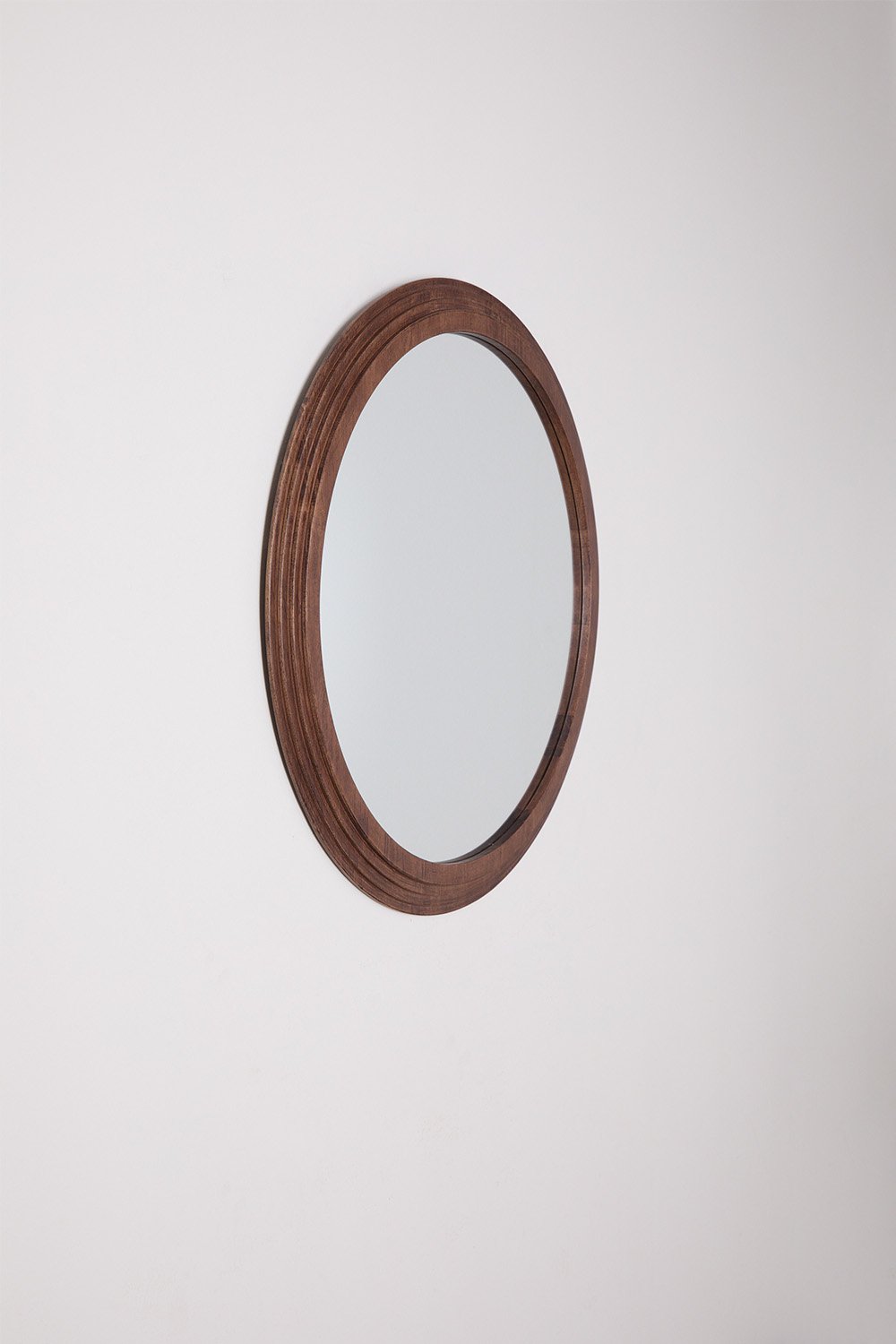 Specchio da parete rotondo in legno di rovere (Ø75 cm) Ozande