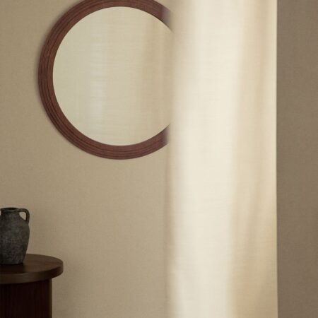 Specchio da parete rotondo in legno di rovere (Ø75 cm) Ozande