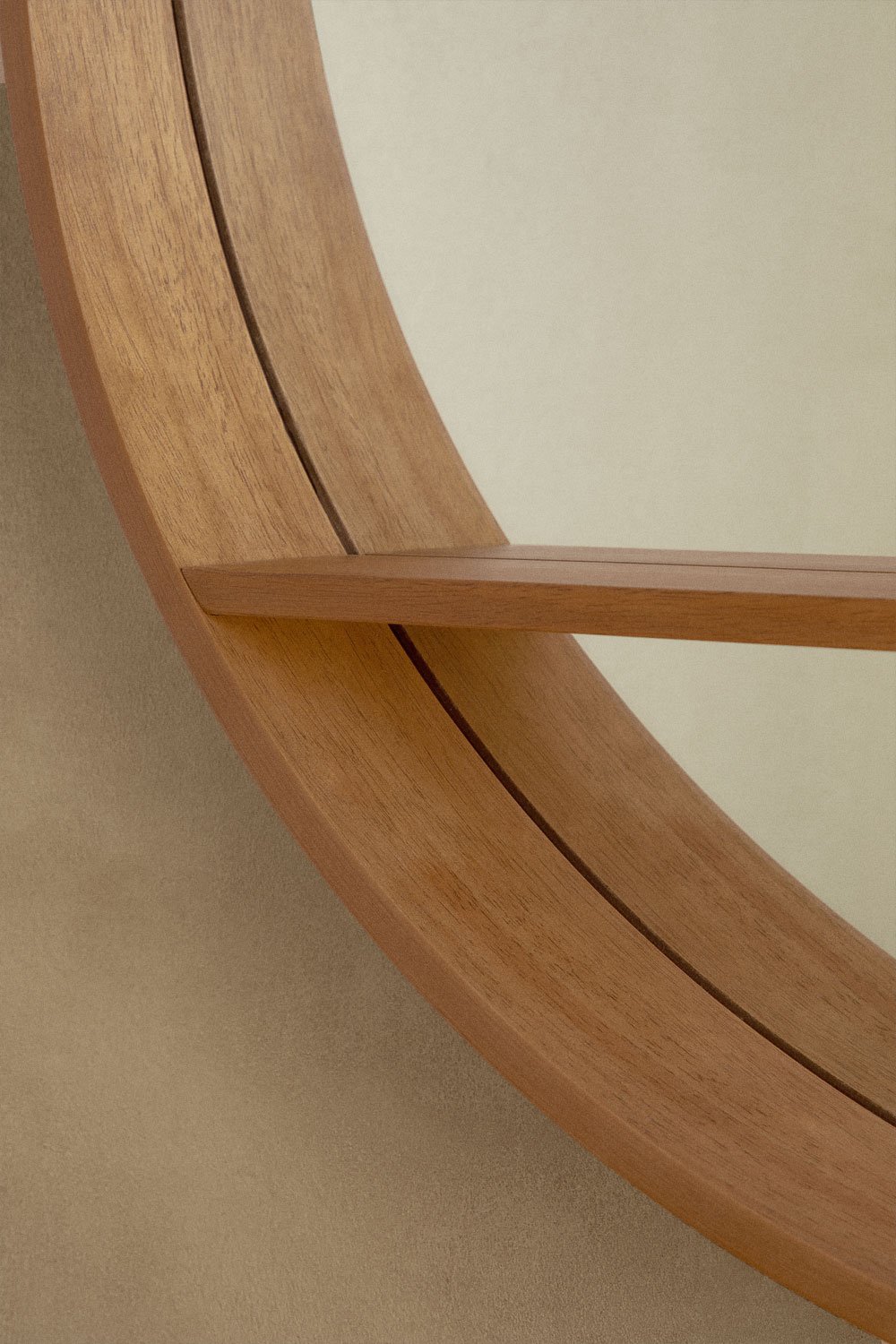 Specchio da parete rotondo in legno (Ø80 cm) Benat