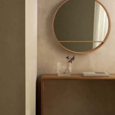 Specchio da parete rotondo in legno (Ø80 cm) Benat