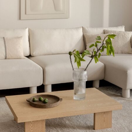 Tavolino rettangolare 100x60 cm in MDF e impiallacciato Bernay