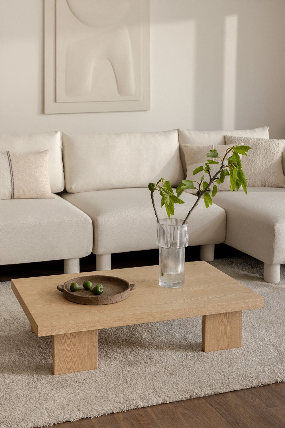 Tavolino rettangolare 100x60 cm in MDF e impiallacciato Bernay