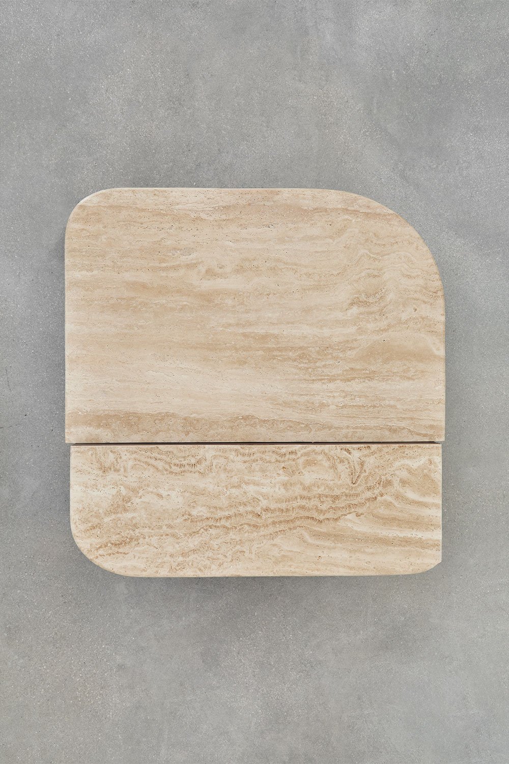 Tavolino da caffè 90x90 cm in pietra naturale e legno di mango Clotsh
