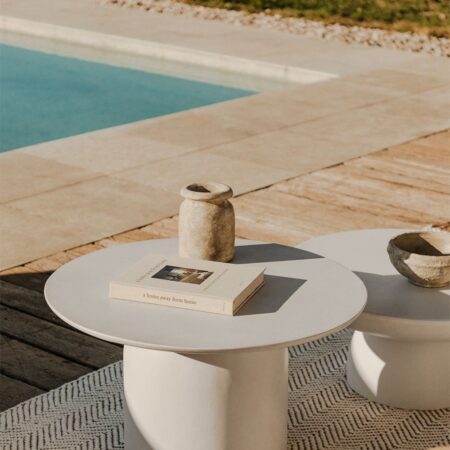 Tavolino da giardino rotondo Ø75 cm in cemento Layana