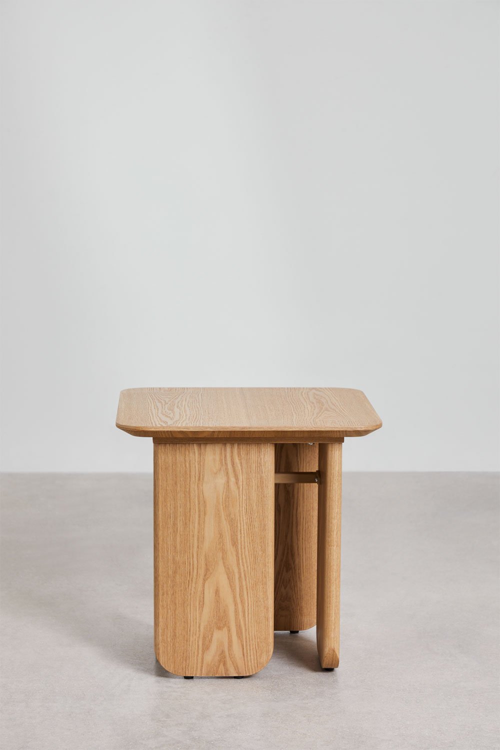 Tavolino quadrato 50x50 cm in MDF e impiallacciato frassino Ginger
