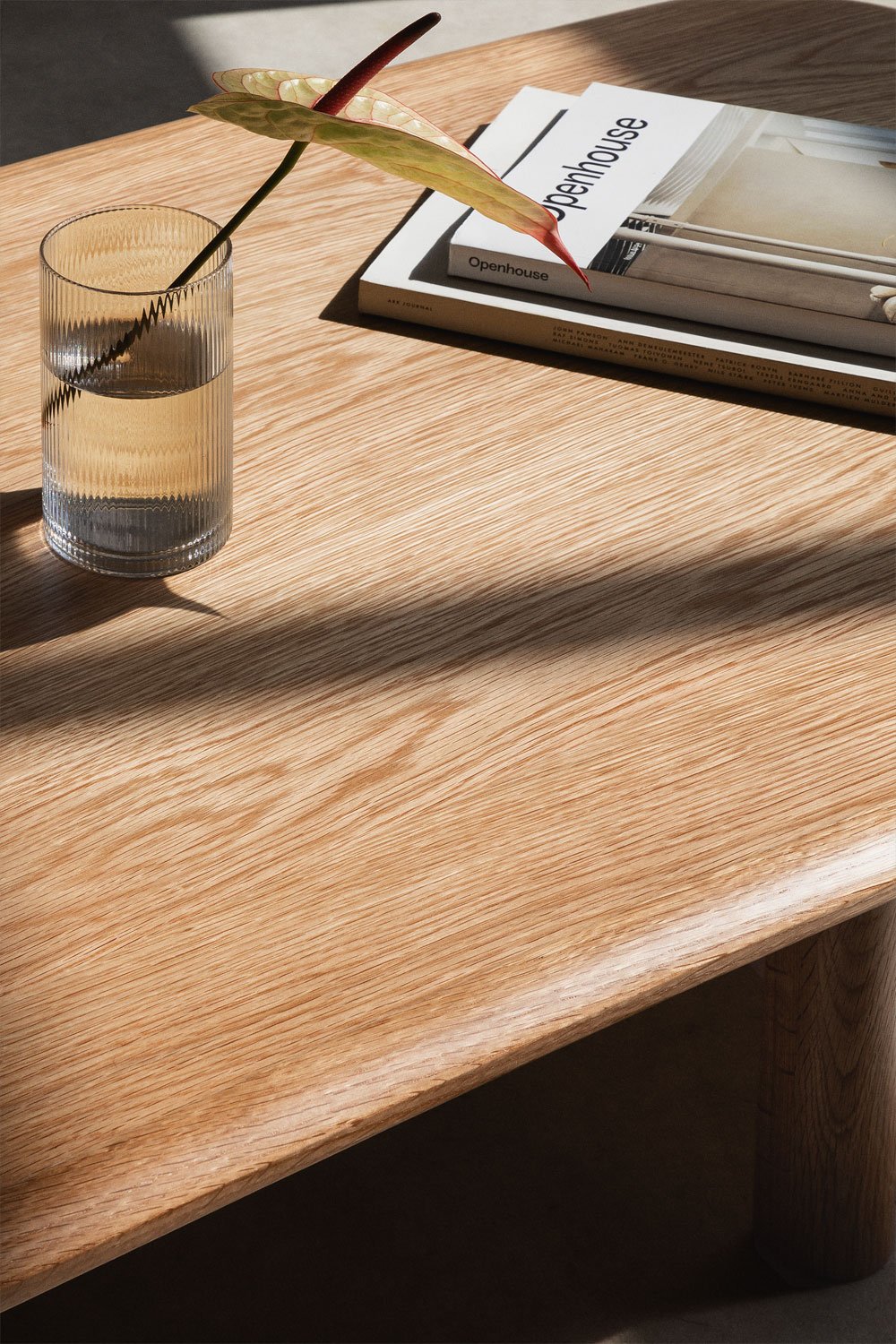 Tavolino rettangolare in legno di rovere Treveris