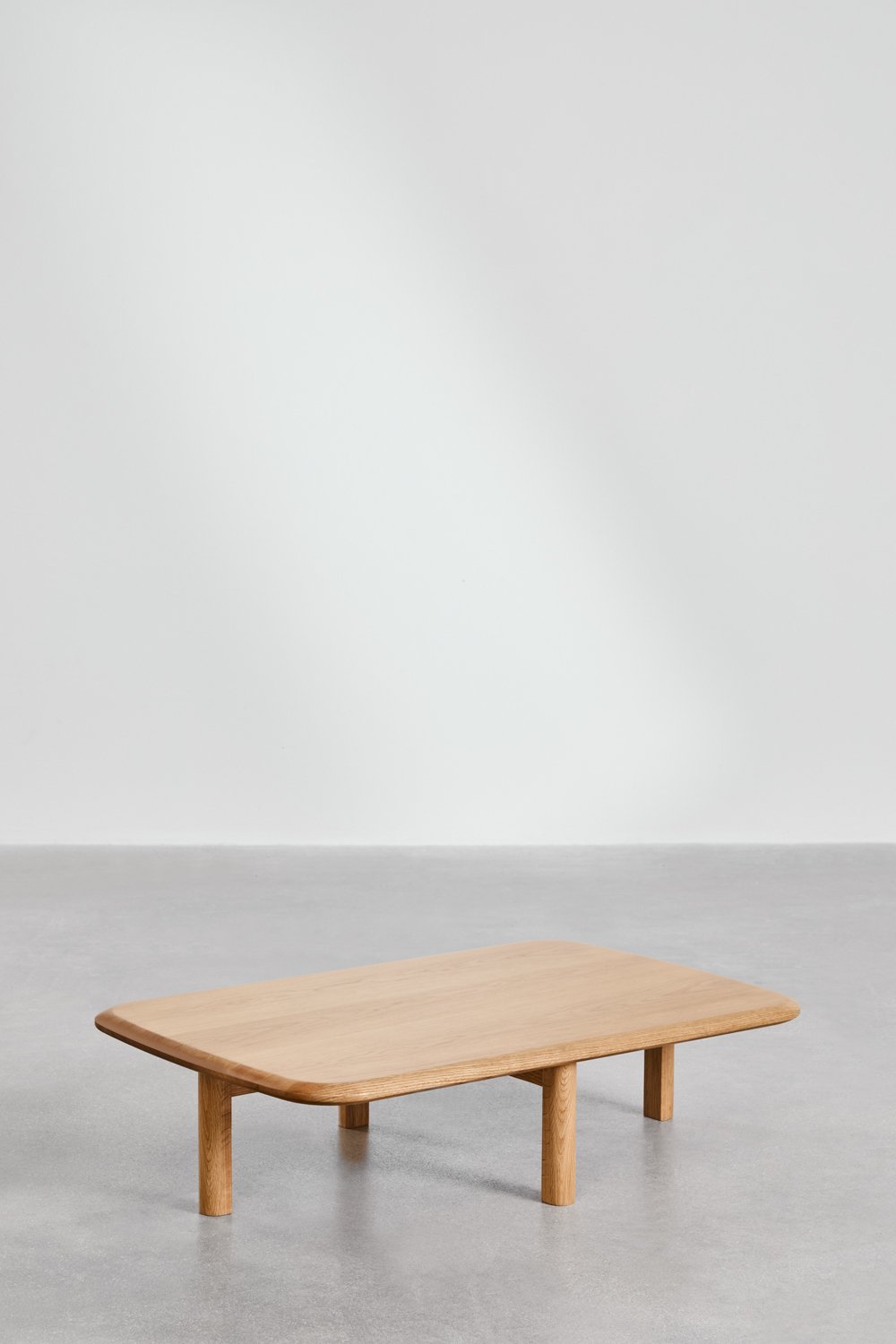 Tavolino rettangolare in legno di rovere Treveris