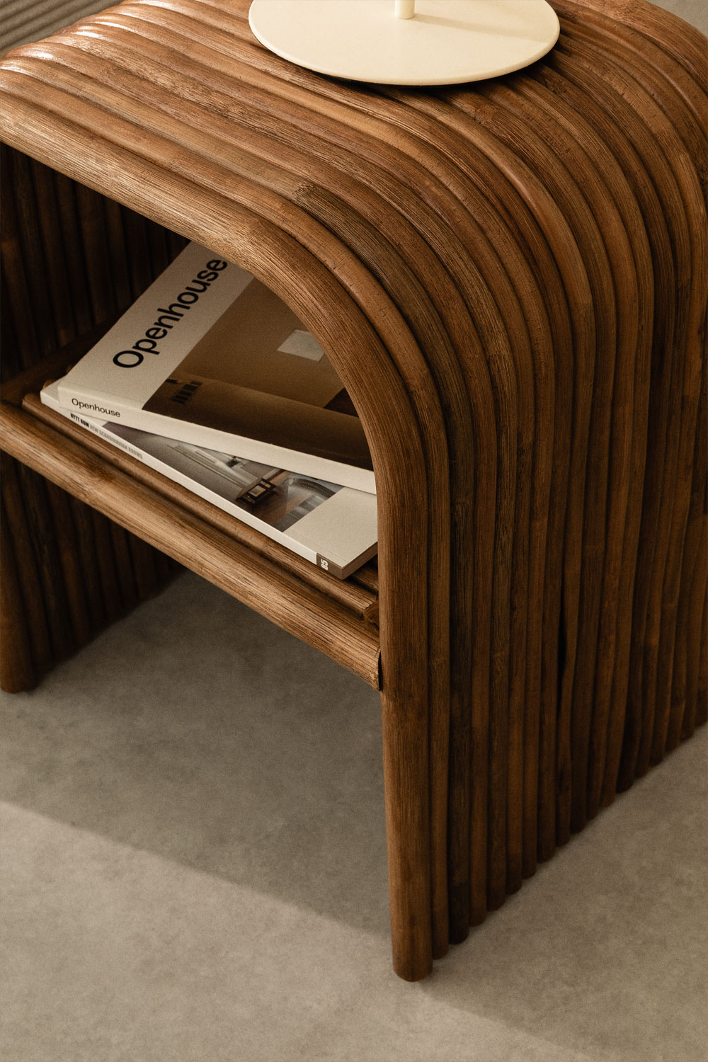 Tavolino rettangolare in rattan (35x40 cm) Nolay