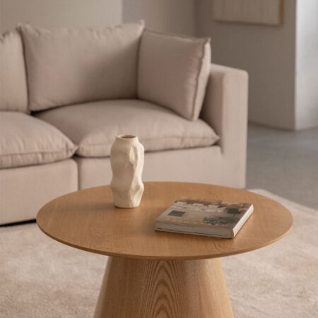Tavolino rotondo in legno (Ø80 cm) Aura