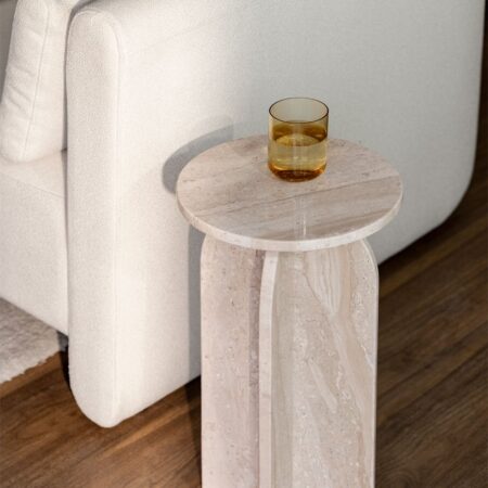 Tavolino rotondo Ø30 cm in marmo Graham