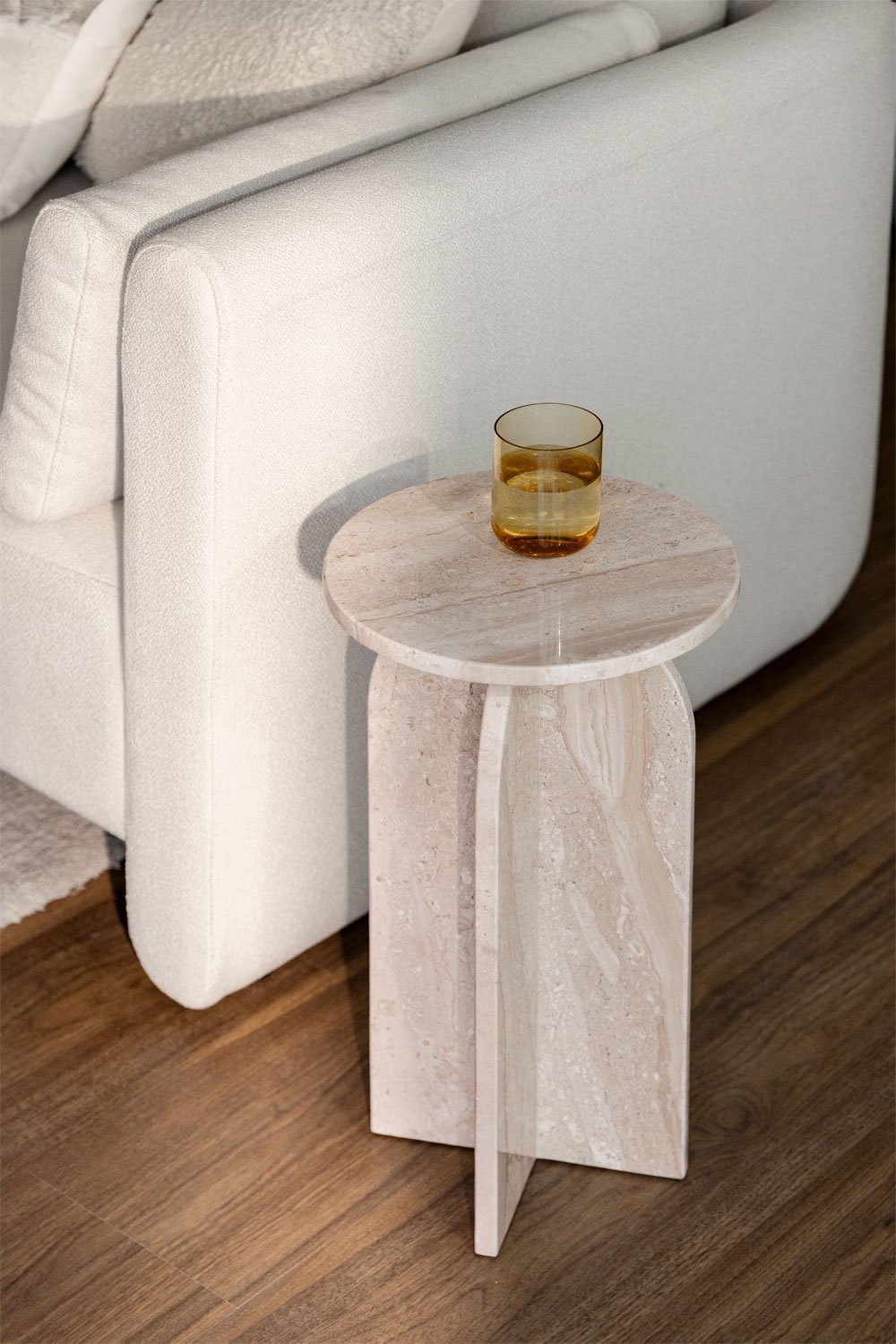 Tavolino rotondo Ø30 cm in marmo Graham