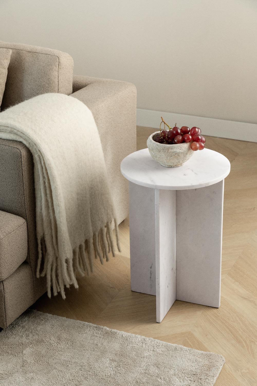 Tavolino rotondo Ø35 cm in marmo Mencia