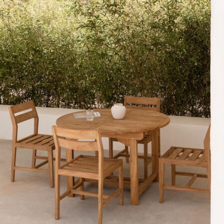 Tavolo da giardino 120-170x120 cm allungabile in legno di teak Pira