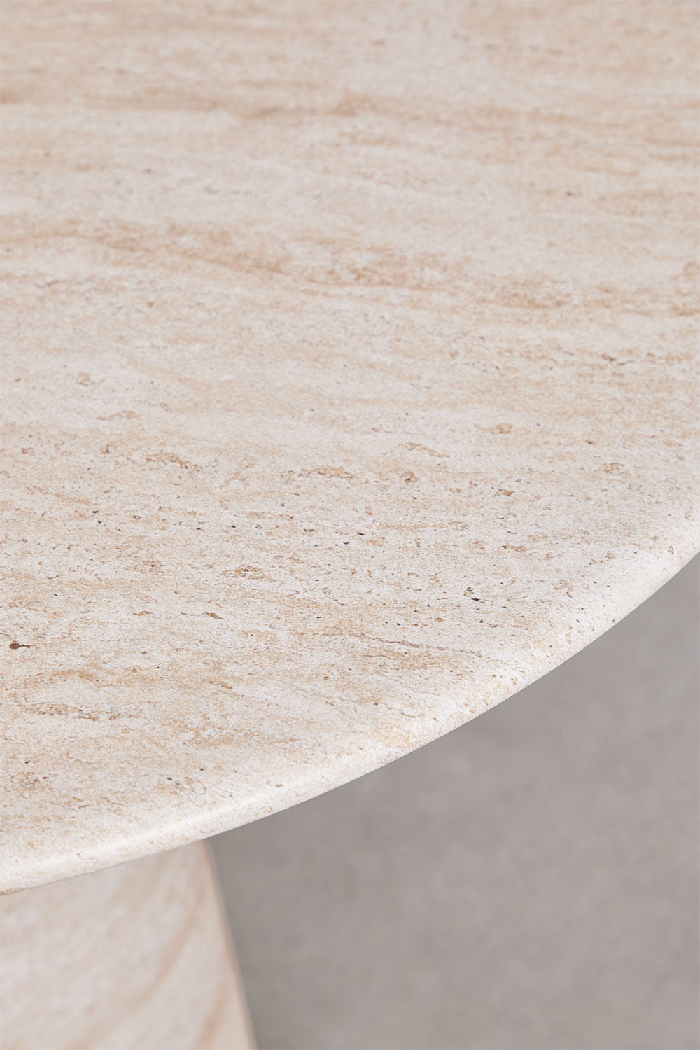 Tavolo da pranzo ovale 220x95 cm in cemento effetto travertino Noemi