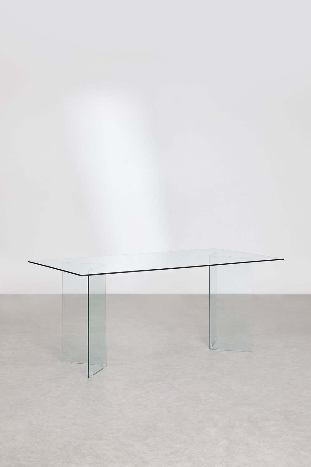 Tavolo da pranzo rettangolare 180x90 cm in vetro temperato Purio
