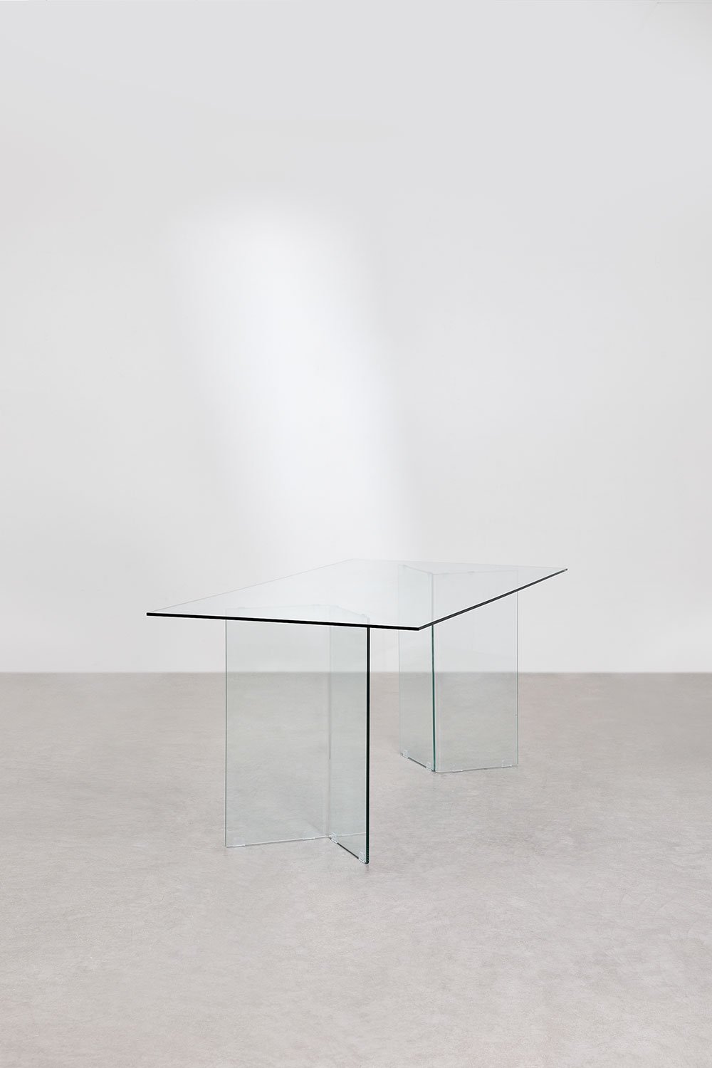 Tavolo da pranzo rettangolare 180x90 cm in vetro temperato Purio