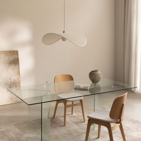 Tavolo da pranzo rettangolare 180x90 cm in vetro temperato Purio