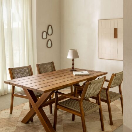 Tavolo da pranzo rettangolare in legno di acacia (180x90 cm) Giada