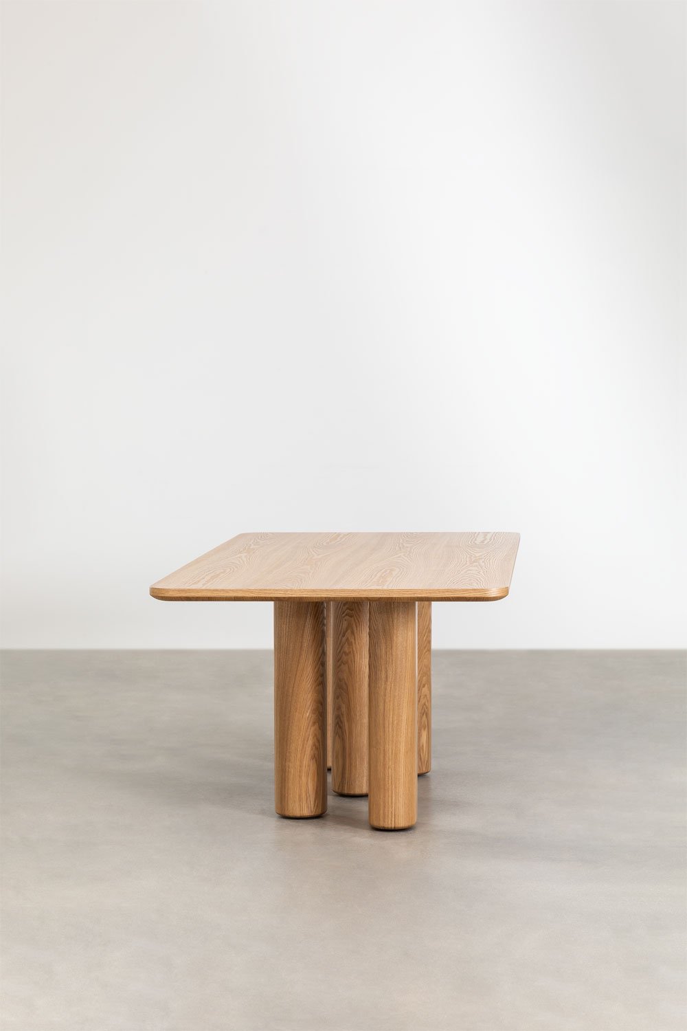 Tavolo da pranzo rettangolare 200x100 cm in MDF e impiallacciatura di frassino Noelys