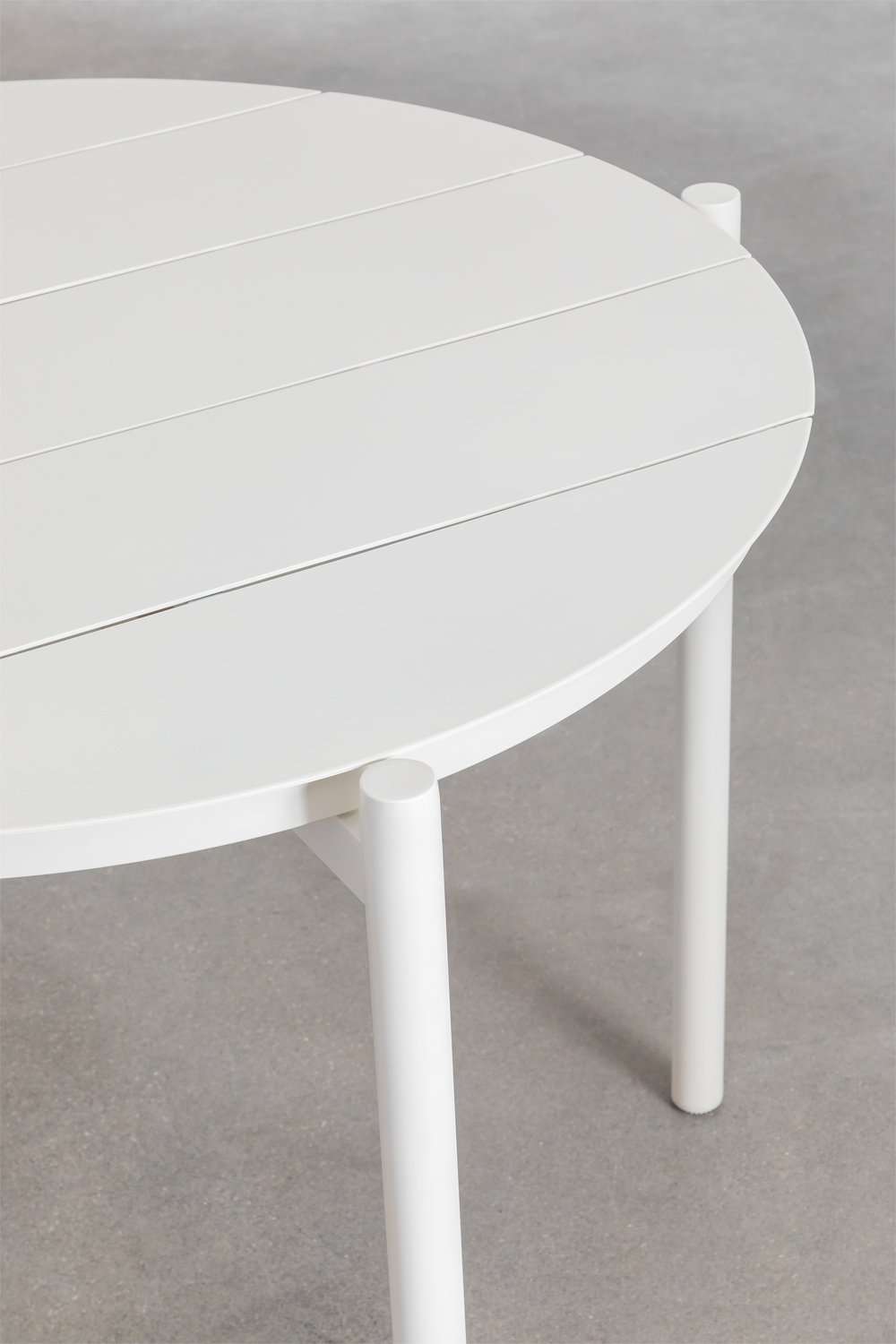 Tavolo da pranzo rotondo in alluminio (Ø110 cm) Elton