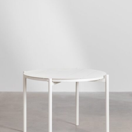 Tavolo da pranzo rotondo in alluminio (Ø110 cm) Elton