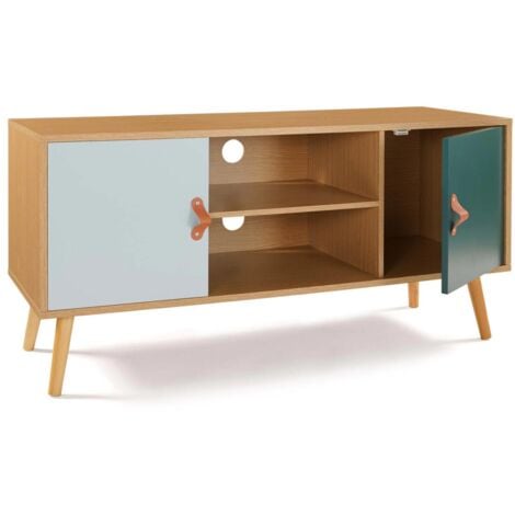 Porta TV scandinavo ALIZE in legno e verde