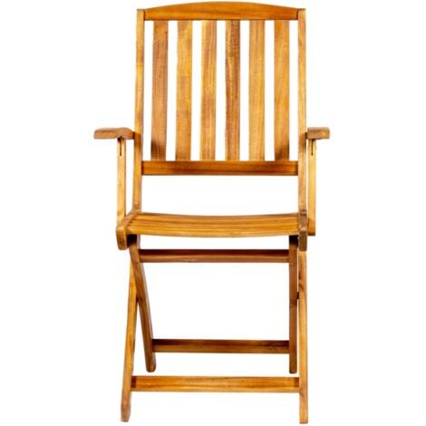 sedia da esterno pieghevole con braccioli  eurogarden "navis" in legno di acacia 56x53,5x96 cm