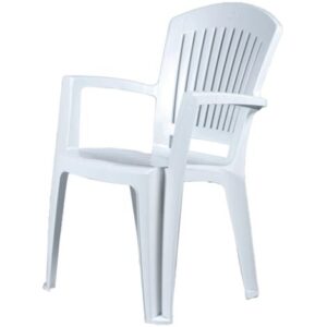 sedia da esterno con schienale medio “comfort vega” in polipropilene bianco 58x46x90 cm