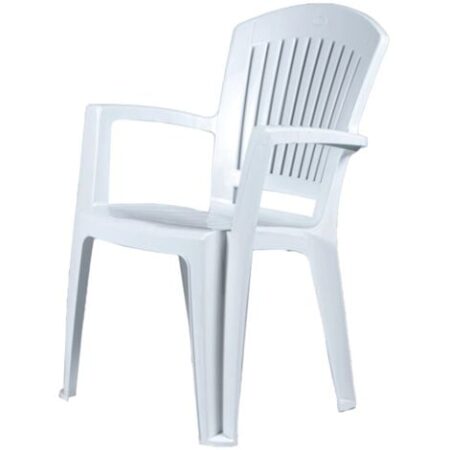 sedia da esterno con schienale medio "comfort vega" in polipropilene bianco 58x46x90 cm