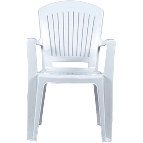 sedia da esterno con schienale medio "comfort vega" in polipropilene bianco 58x46x90 cm