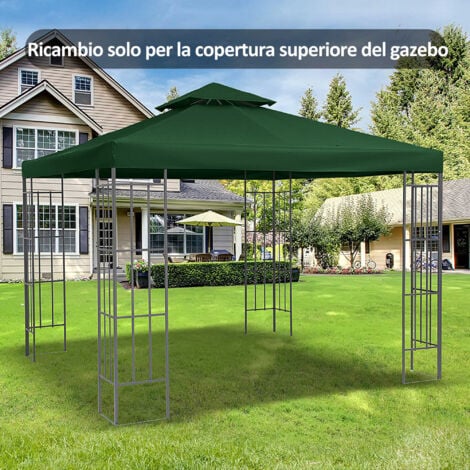 Outsunny Copertura per Gazebo da Giardino Anti-UV in Poliestere 3x3m