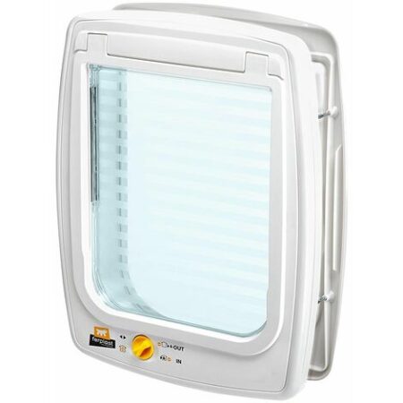 Ferplast SWING 11 Portina per cani taglia media Ferplast SWING 11 con chiusura a 4 vie, indicatore di direzione elettronico e Wind Stopper. . Variante  - Misure: 31 x 9.6 x h 38.4 cm - Bianco