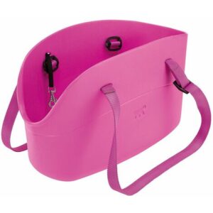 Ferplast WITH-ME Borsa in resina per il trasporto di cani di piccola taglia. Vari colori.. Variante  – Misure: 21.5 x 43.5 x h 25 cm – Fucsia