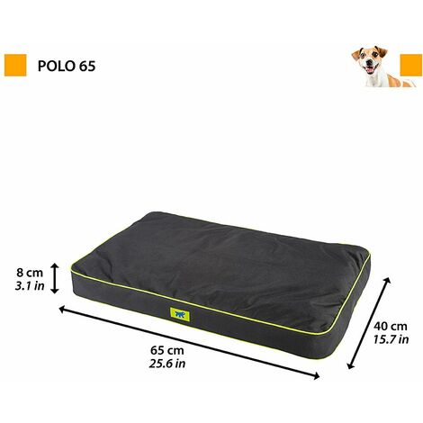 Ferplast POLO  Materassino con imbottitura estraibile. In vari colori e misure.. Variante 65 - Misure: 65 x 40 x h 8 cm - Nero