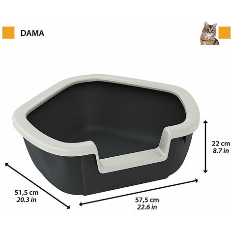 Ferplast DAMA Lettiera per gatti angolare Ferplast DAMA. Variante DAMA - Misure: 57.5 x 51.5 x h 22 cm - Nero