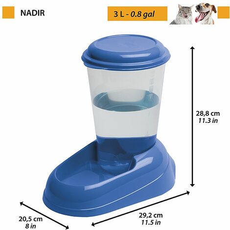 Ferplast NADIR - 3 L Distributore d’acqua - 2 colori. Variante NADIR - Misure: 20.2 x 29.2 x h 28.8 cm - 3 L - Bianco